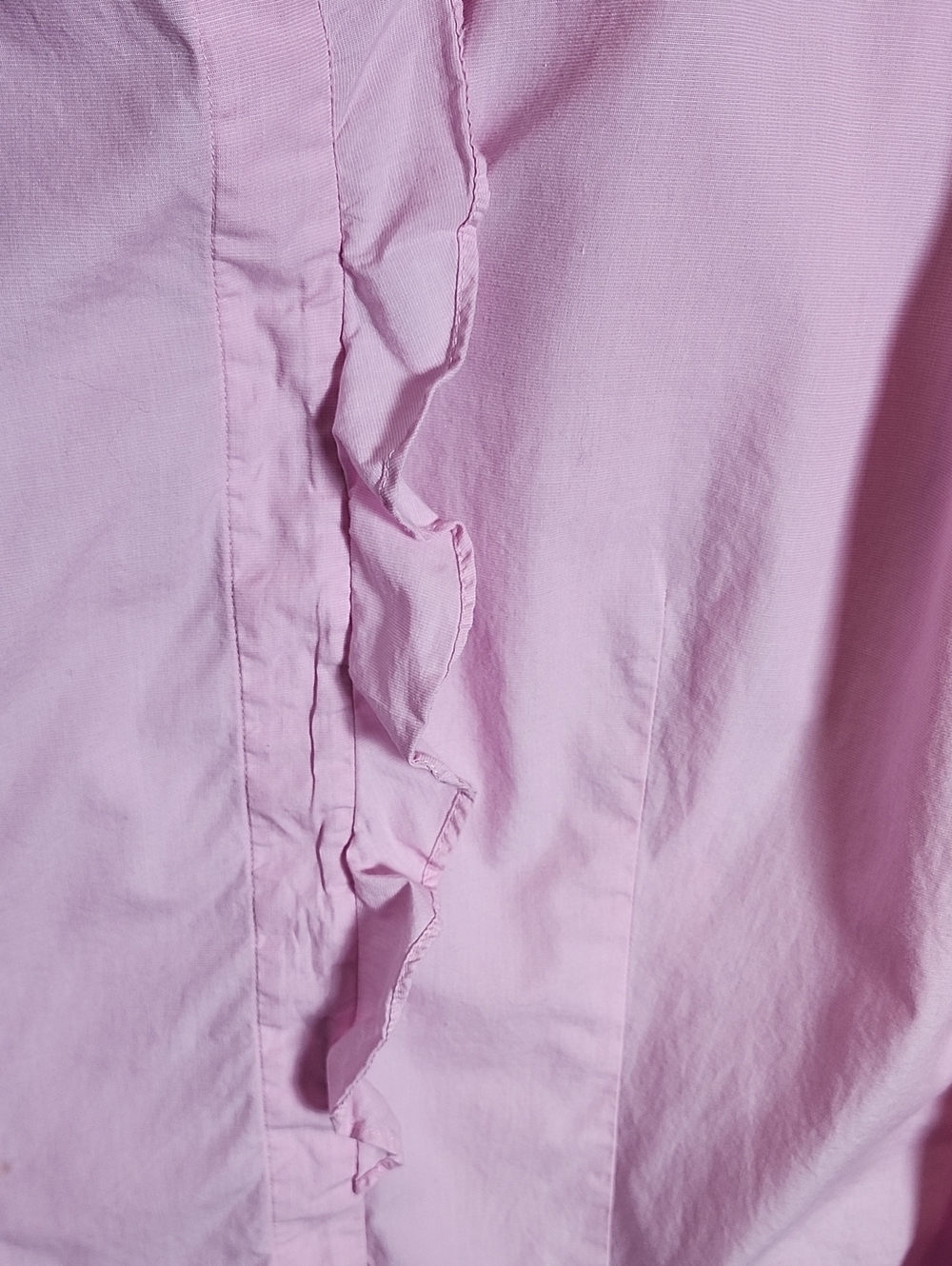 Talbots Ruffle Front Button Down Shirt In Pink - Picture 3 of 8